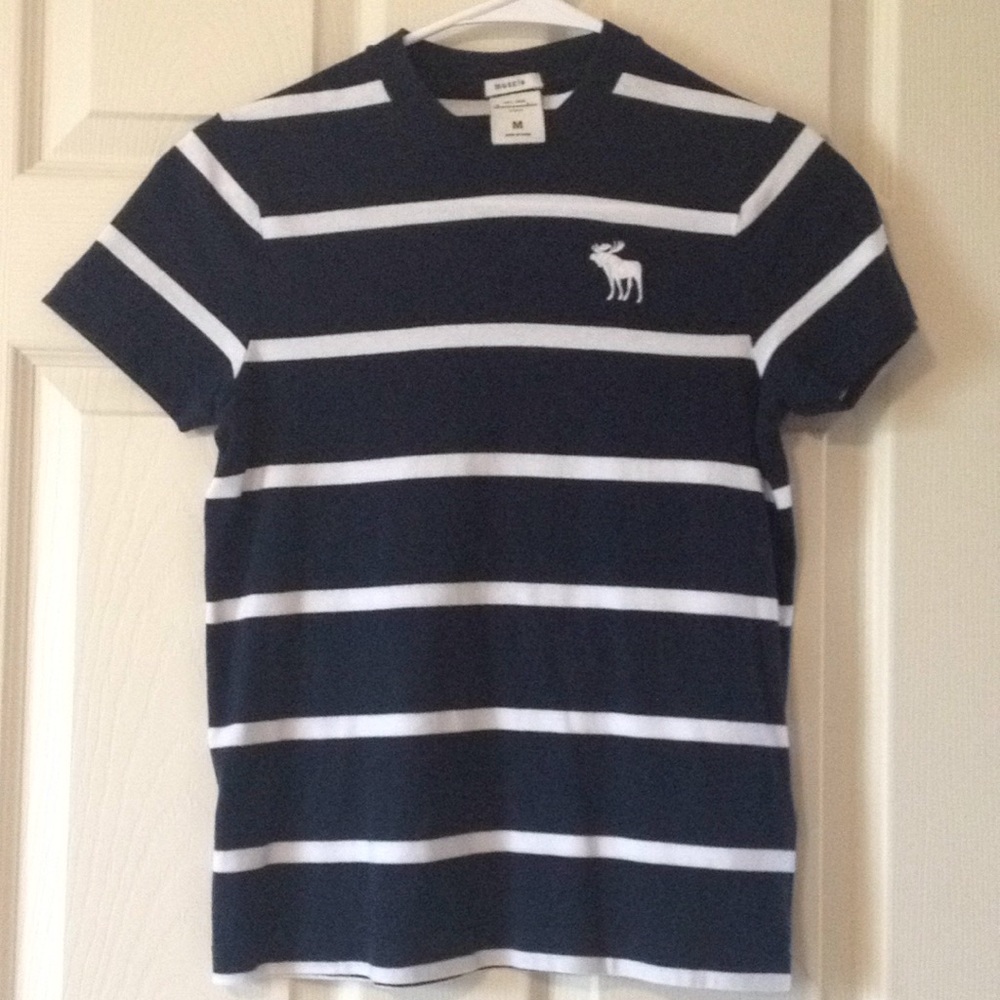Boys blue an white striped tee shirt